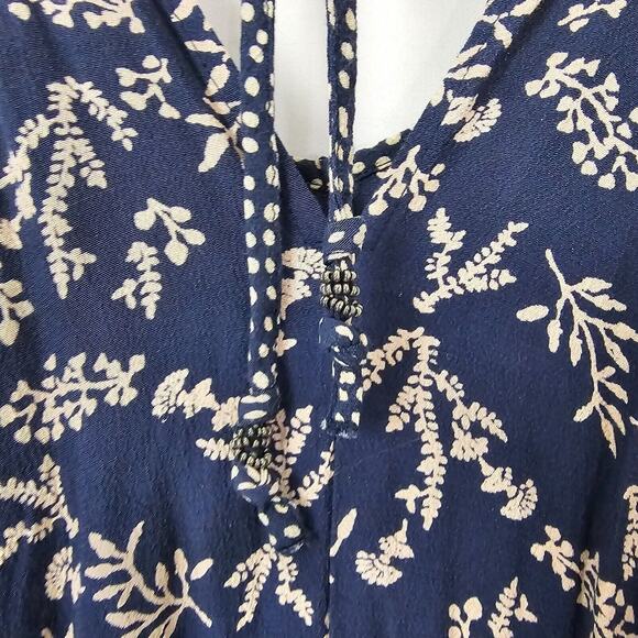 Lucky Brand Womens Floral Blue Jumpsuit Romper Sleeveless Halter Size XS Pocket - Picture 7 of 13